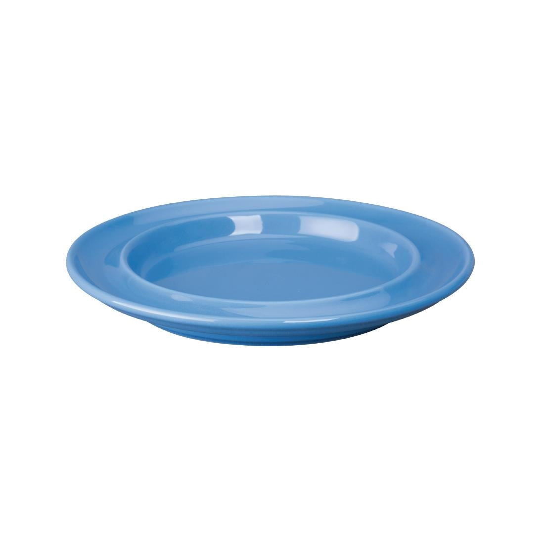 Olympia Heritage Raised Rim Plates Blue 203mm (Pack of 4) - DW140 Plates Olympia