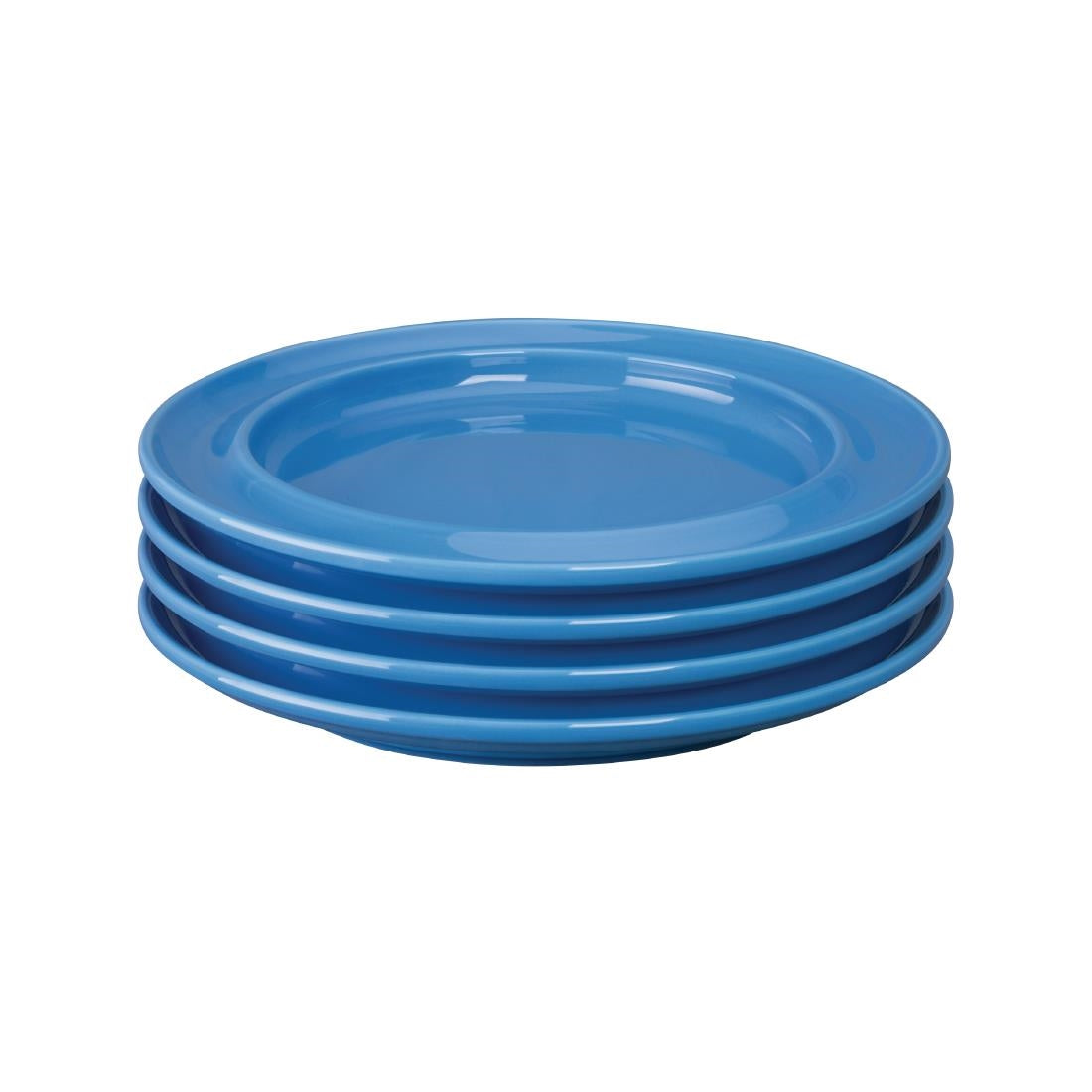 Olympia Heritage Raised Rim Plates Blue 253mm (Pack of 4) - DW141 Plates Olympia
