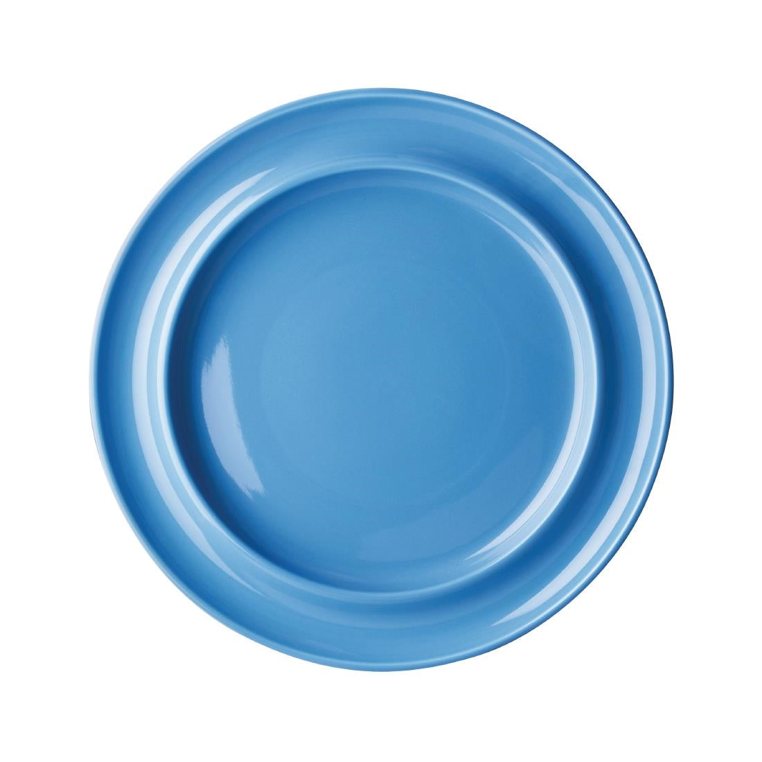 Olympia Heritage Raised Rim Plates Blue 253mm (Pack of 4) - DW141 Plates Olympia