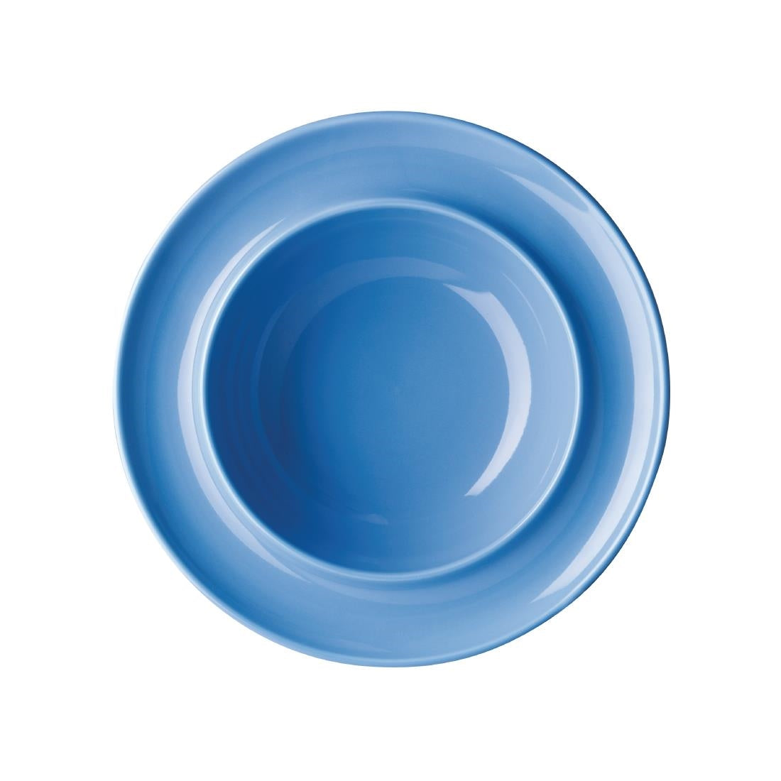 Olympia Heritage Raised Rim Bowls Blue 205mm (Pack of 4) - DW142 Bowls Olympia