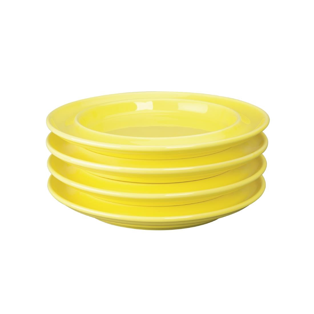 Olympia Heritage Raised Rim Plates Yellow 203mm (Pack of 4) - DW146 Plates Olympia