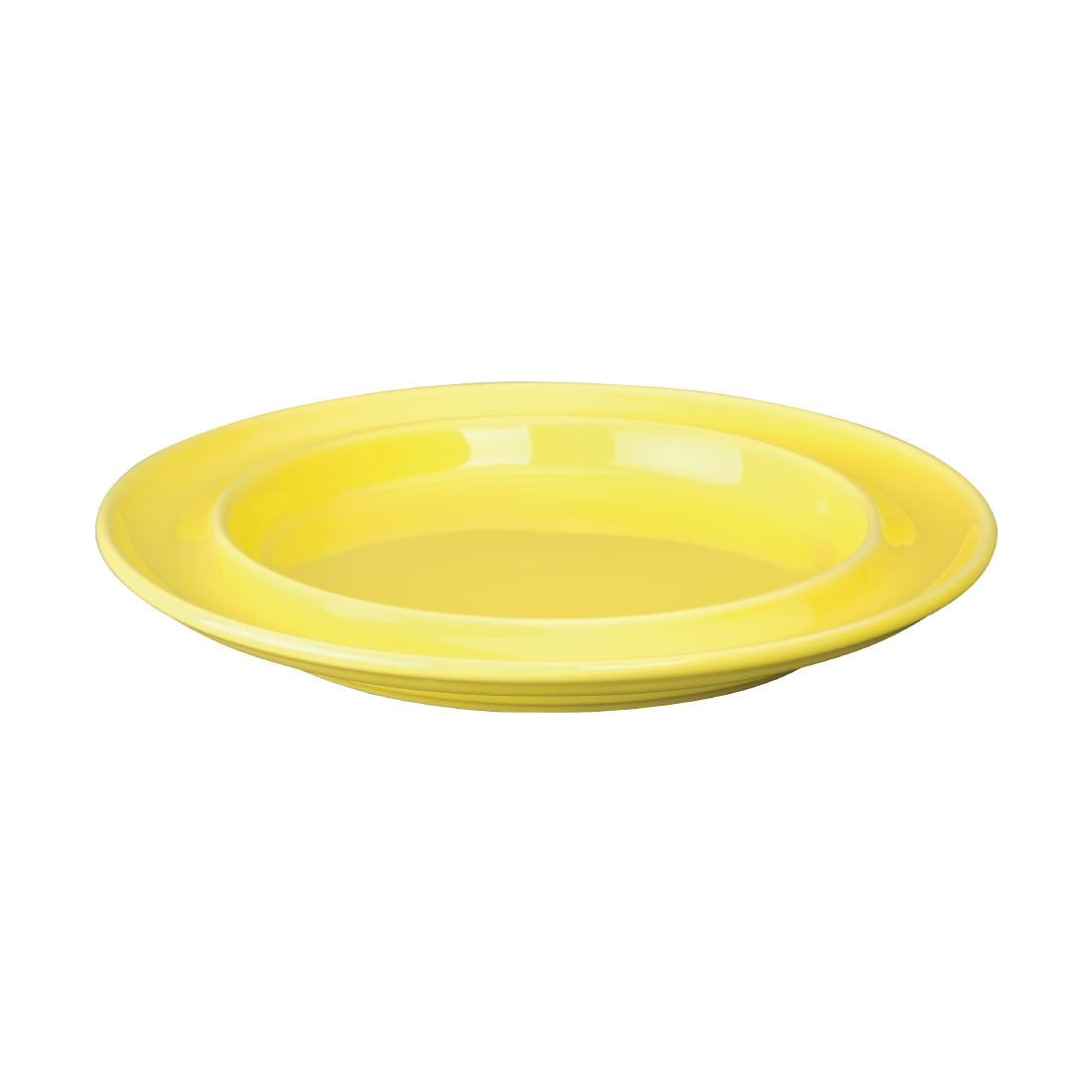 Olympia Heritage Raised Rim Plates Yellow 203mm (Pack of 4) - DW146 Plates Olympia