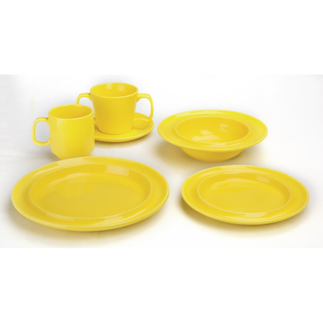 Olympia Heritage Raised Rim Plates Yellow 203mm (Pack of 4) - DW146 Plates Olympia