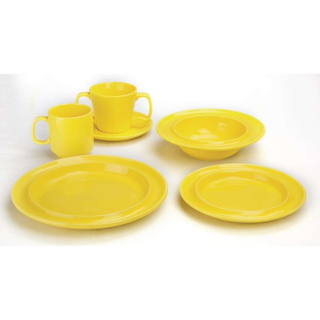 Olympia Heritage Raised Rim Bowls Yellow 205mm (Pack of 4) - DW148 Bowls Olympia