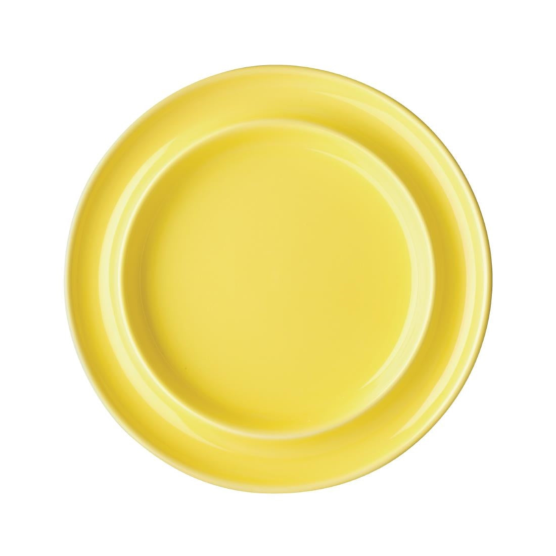 Olympia Heritage Raised Rim Plates Yellow 203mm (Pack of 4) - DW146 Plates Olympia