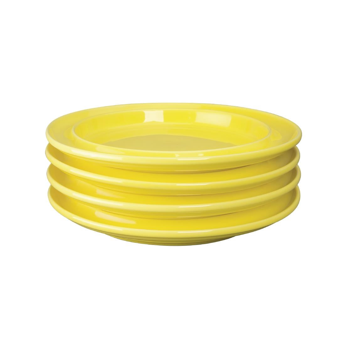 Olympia Heritage Raised Rim Plates Yellow 253mm (Pack of 4) - DW147 Plates Olympia