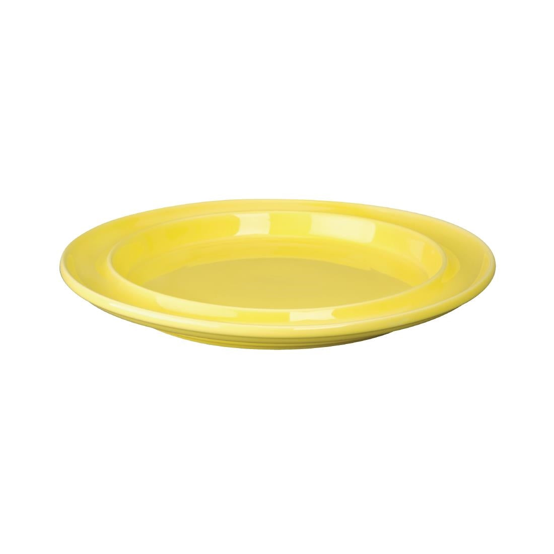 Olympia Heritage Raised Rim Plates Yellow 253mm (Pack of 4) - DW147 Plates Olympia