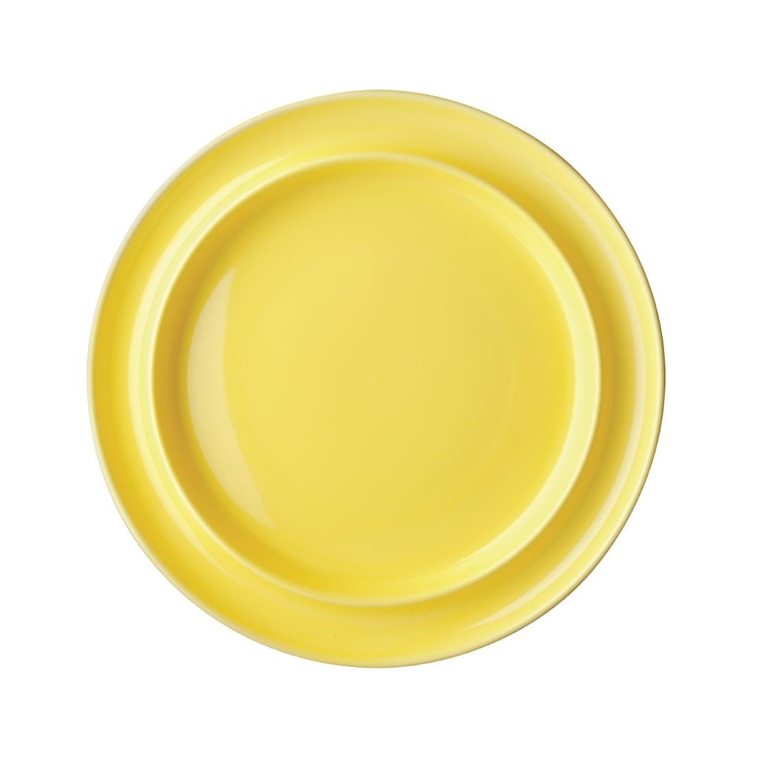 Olympia Heritage Raised Rim Plates Yellow 253mm (Pack of 4) - DW147 Plates Olympia