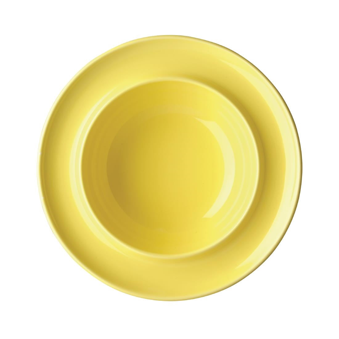 Olympia Heritage Raised Rim Bowls Yellow 205mm (Pack of 4) - DW148 Bowls Olympia