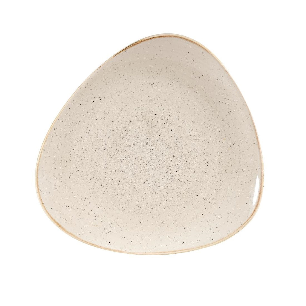 Churchill Stonecast Triangular Plates Nutmeg Cream 265mm (Pack of 12) - DW372 Plates Churchill
