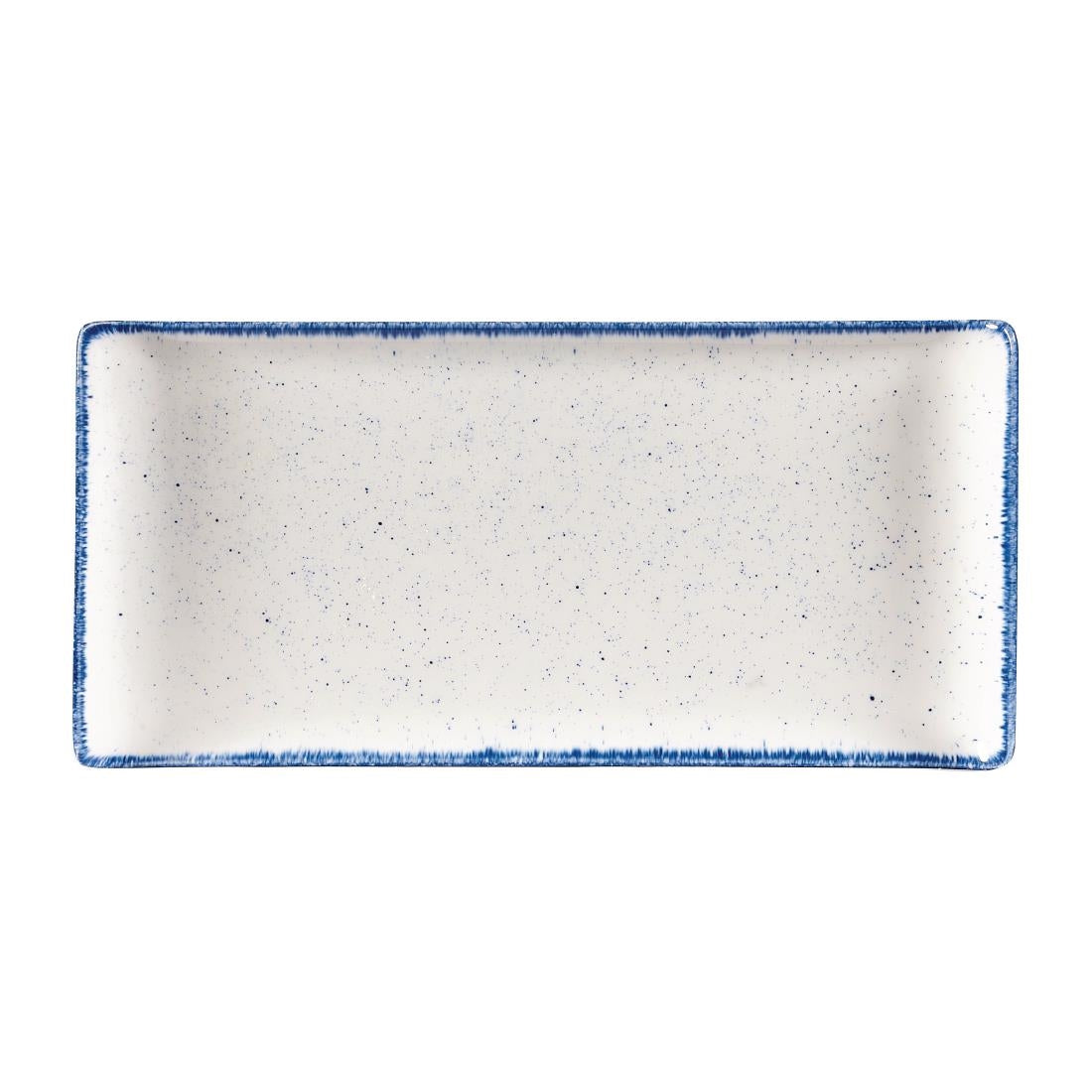 Churchill Stonecast Hints Rectangular Plates Indigo Blue 145 x 300mm (Pack of 6) - DW381 Plates Churchill