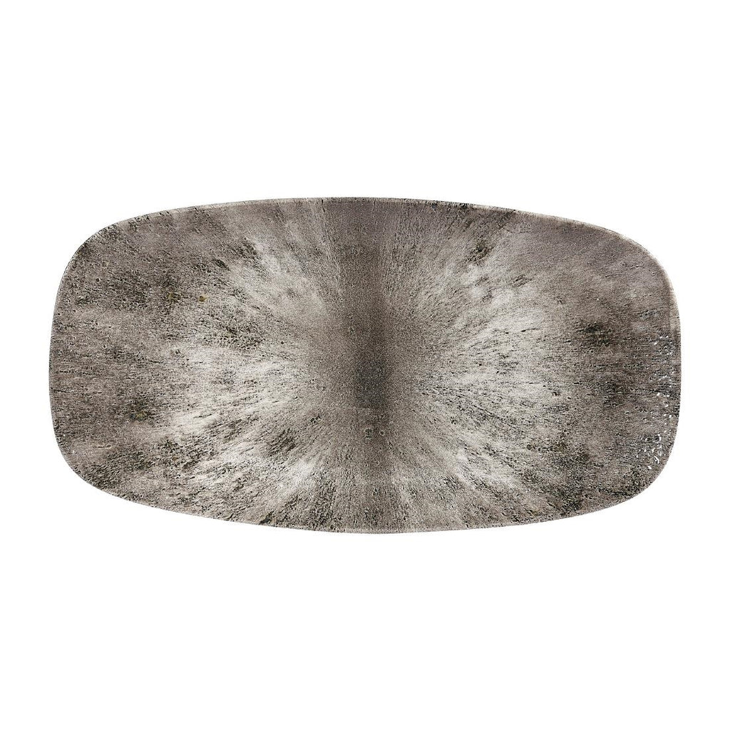 Churchill Studio Prints Stone Rectangular Plates Quartz Black 189 x 355mm (Pack of 6) - DW393 Plates Churchill