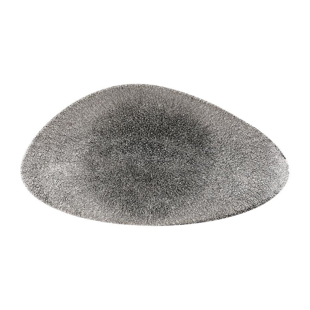 Churchill Studio Prints Raku Triangular Plates Quartz Black 350mm (Pack of 6) - DW414 Plates Churchill