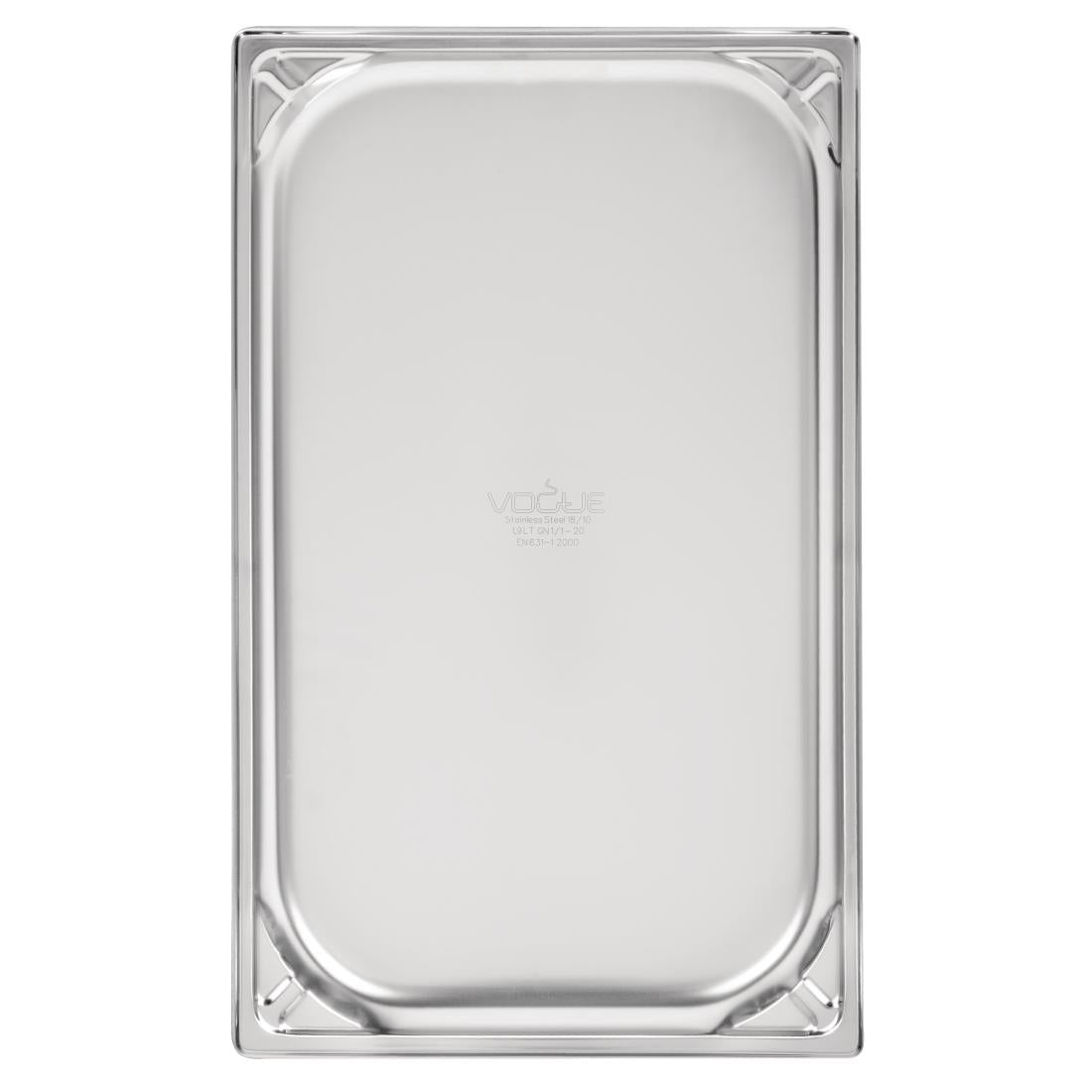 Vogue Heavy Duty Stainless Steel 1/1 Gastronorm Tray 20mm - DW431 Vogue