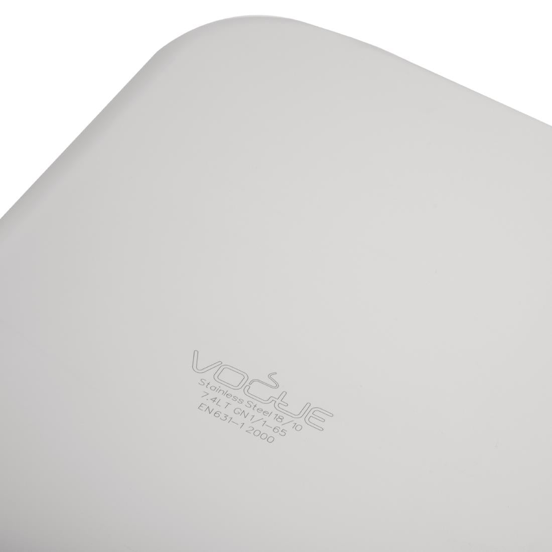 Vogue Heavy Duty Stainless Steel 1/1 Gastronorm Tray 65mm - DW433 Vogue