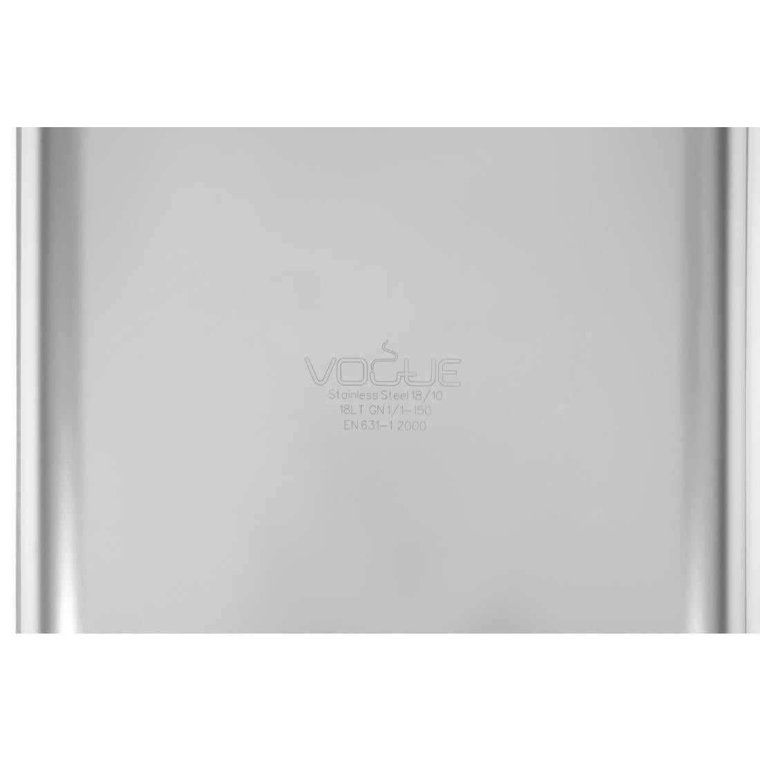 Vogue Heavy Duty Stainless Steel 1/1 Gastronorm Tray 150mm - DW435 Vogue