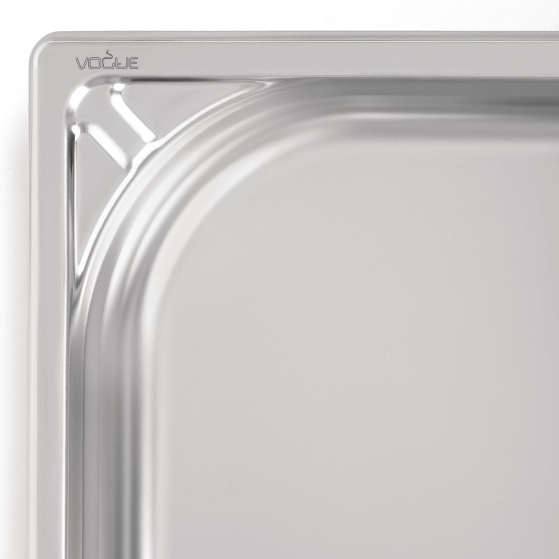 Vogue Heavy Duty Stainless Steel 1/2 Gastronorm Tray 40mm - DW437 Vogue