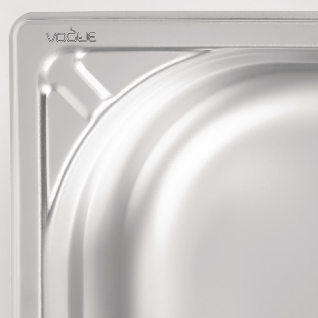 Vogue Heavy Duty Stainless Steel 1/2 Gastronorm Tray 100mm - DW439 Vogue