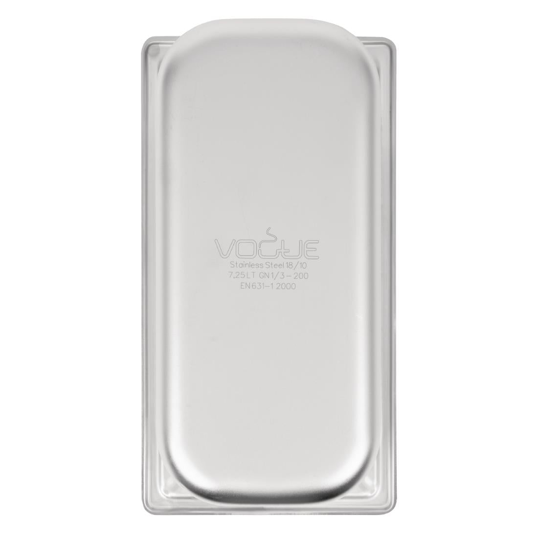 Vogue Heavy Duty Stainless Steel 1/3 Gastronorm Tray 200mm - DW445 Vogue