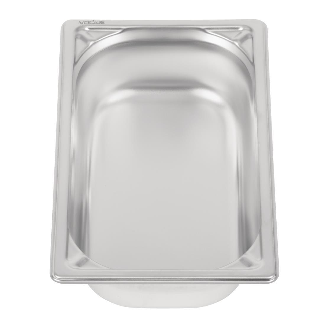 Vogue Heavy Duty Stainless Steel 1/4 Gastronorm Tray 65mm - DW446 Vogue