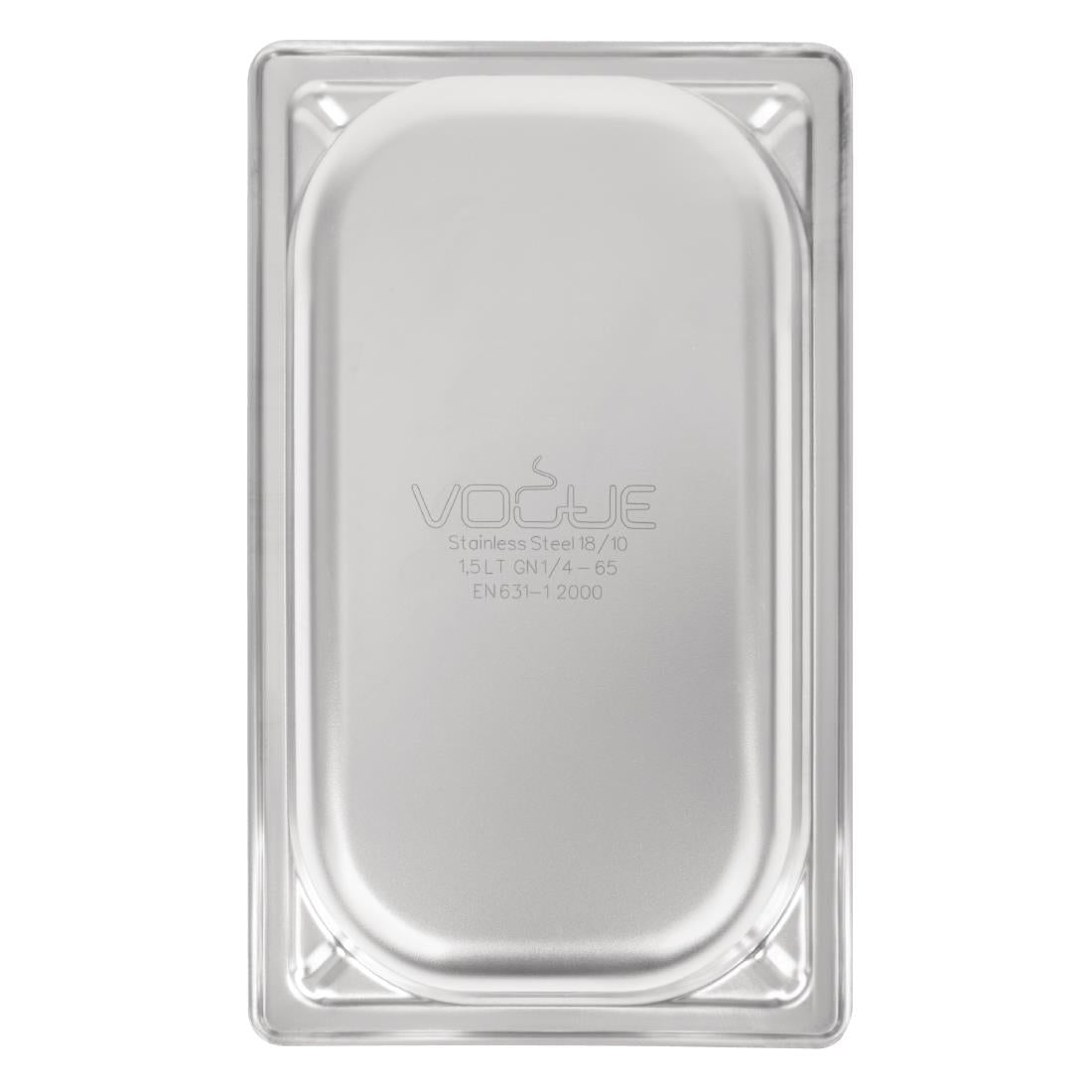 Vogue Heavy Duty Stainless Steel 1/4 Gastronorm Tray 65mm - DW446 Vogue