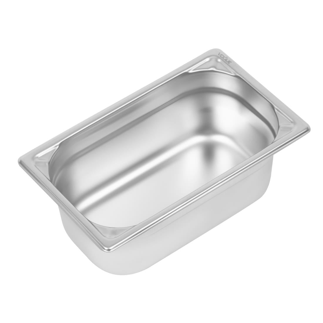 Vogue Heavy Duty Stainless Steel 1/4 Gastronorm Tray 100mm - DW447 Vogue