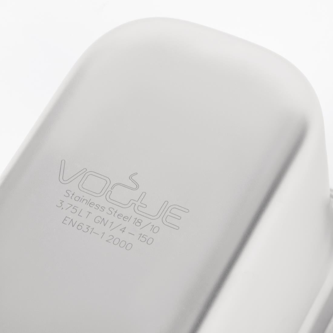 Vogue Heavy Duty Stainless Steel 1/4 Gastronorm Tray 150mm - DW448 Vogue