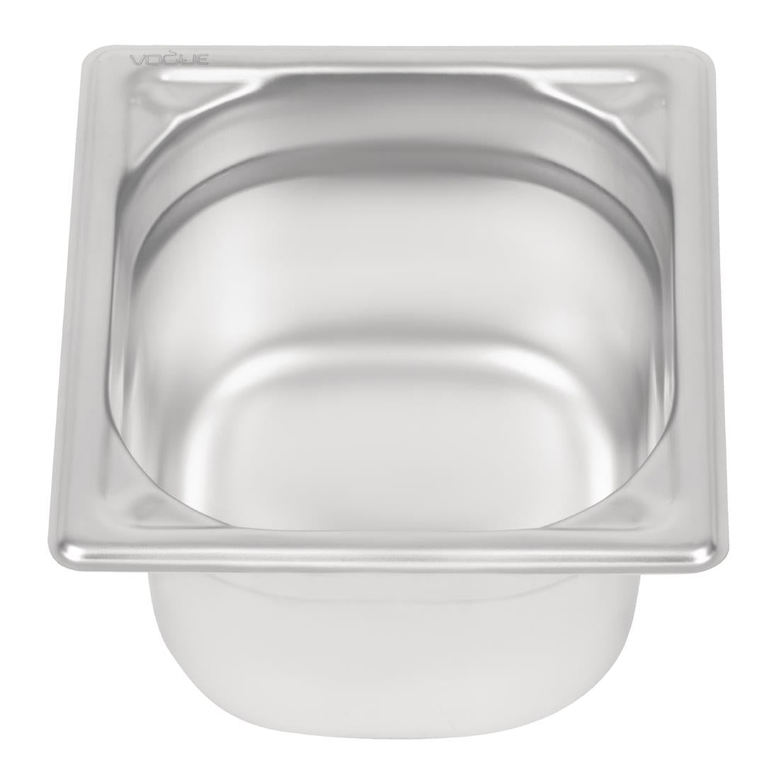 Vogue Heavy Duty Stainless Steel 1/6 Gastronorm Tray 100mm - DW450 Vogue