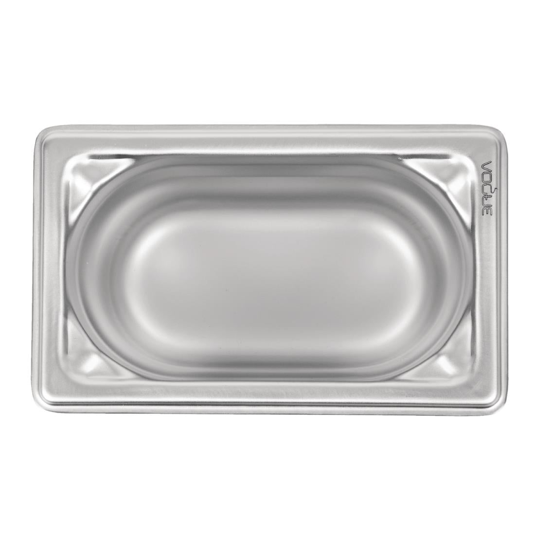 Vogue Heavy Duty Stainless Steel 1/9 Gastronorm Tray 100mm - DW454 Vogue