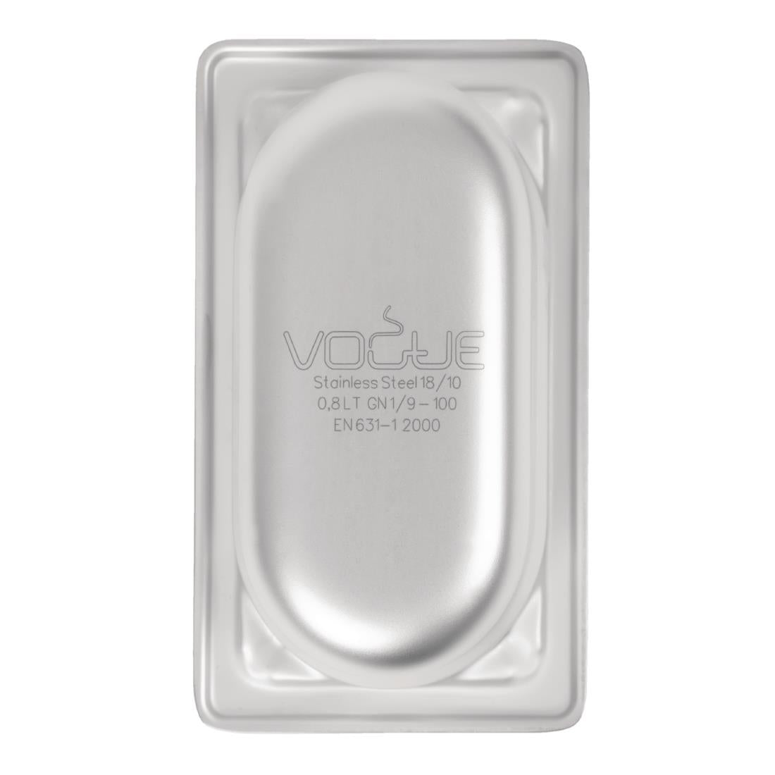 Vogue Heavy Duty Stainless Steel 1/9 Gastronorm Tray 100mm - DW454 Vogue