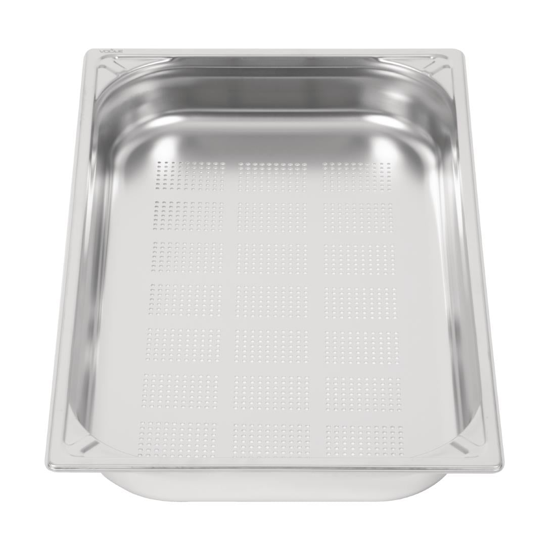 Vogue Heavy Duty Stainless Steel Perforated 1/1 Gastronorm Tray 65mm - DW461 Vogue