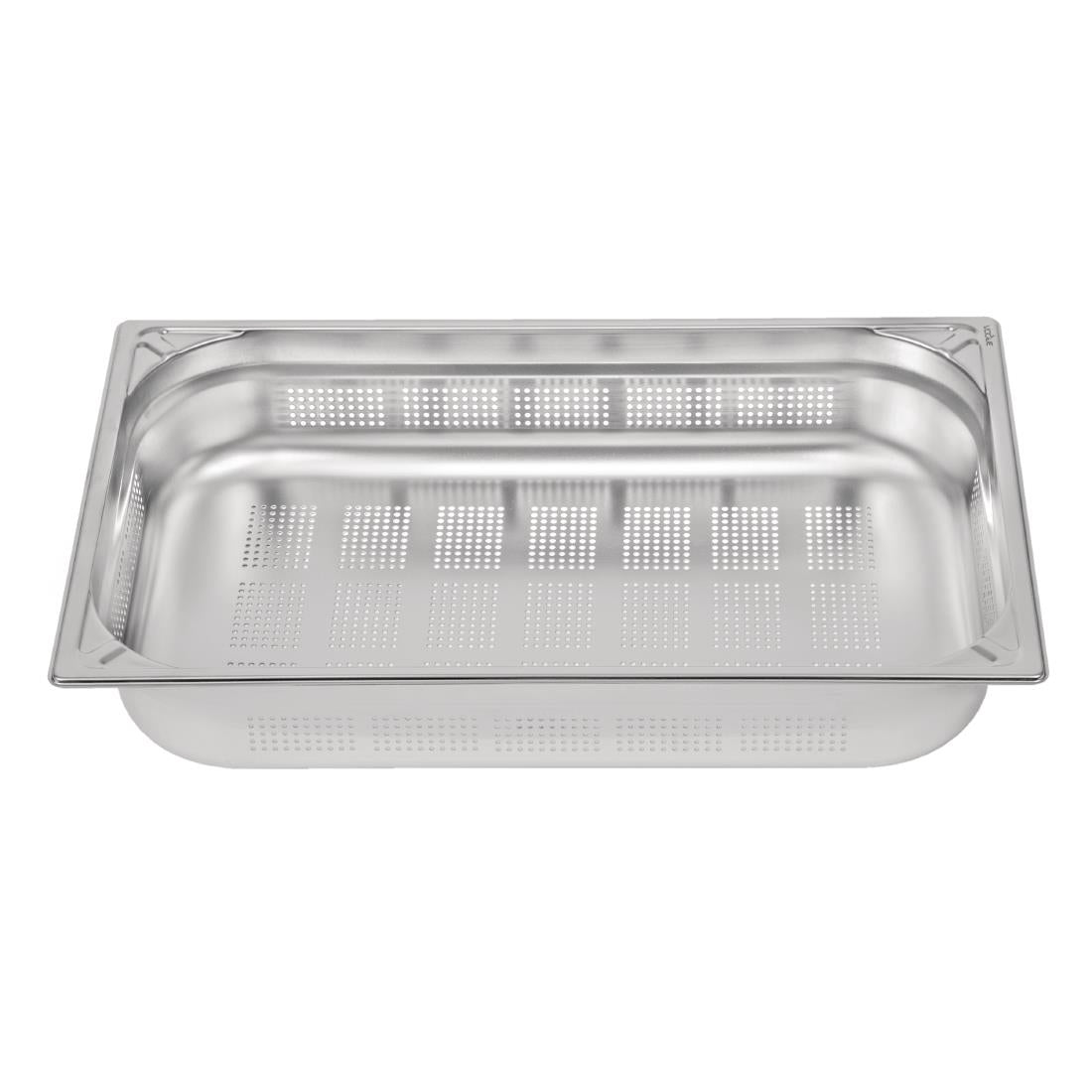 Vogue Heavy Duty Stainless Steel Perforated 1/1 Gastronorm Tray 100mm - DW462 Vogue