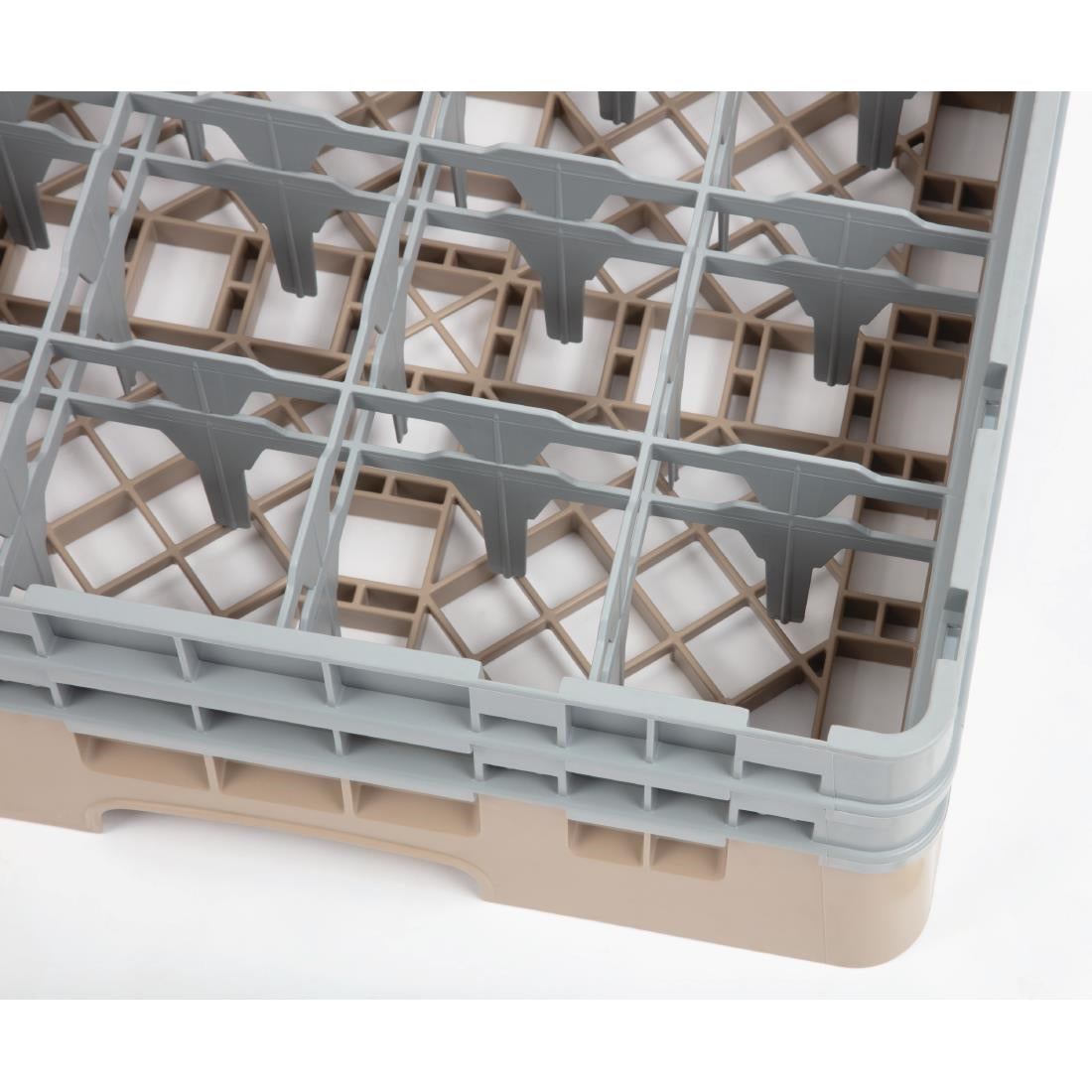 Cambro Camrack Beige 16 Compartments Max Glass Height 133mm - DW551 Cambro