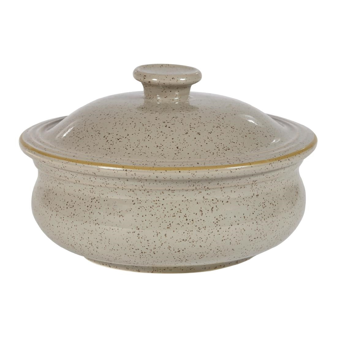 Churchill Stonecast Lidded Stew Pots Peppercorn Grey 430ml (Pack of 6) - DW606 Plates Churchill