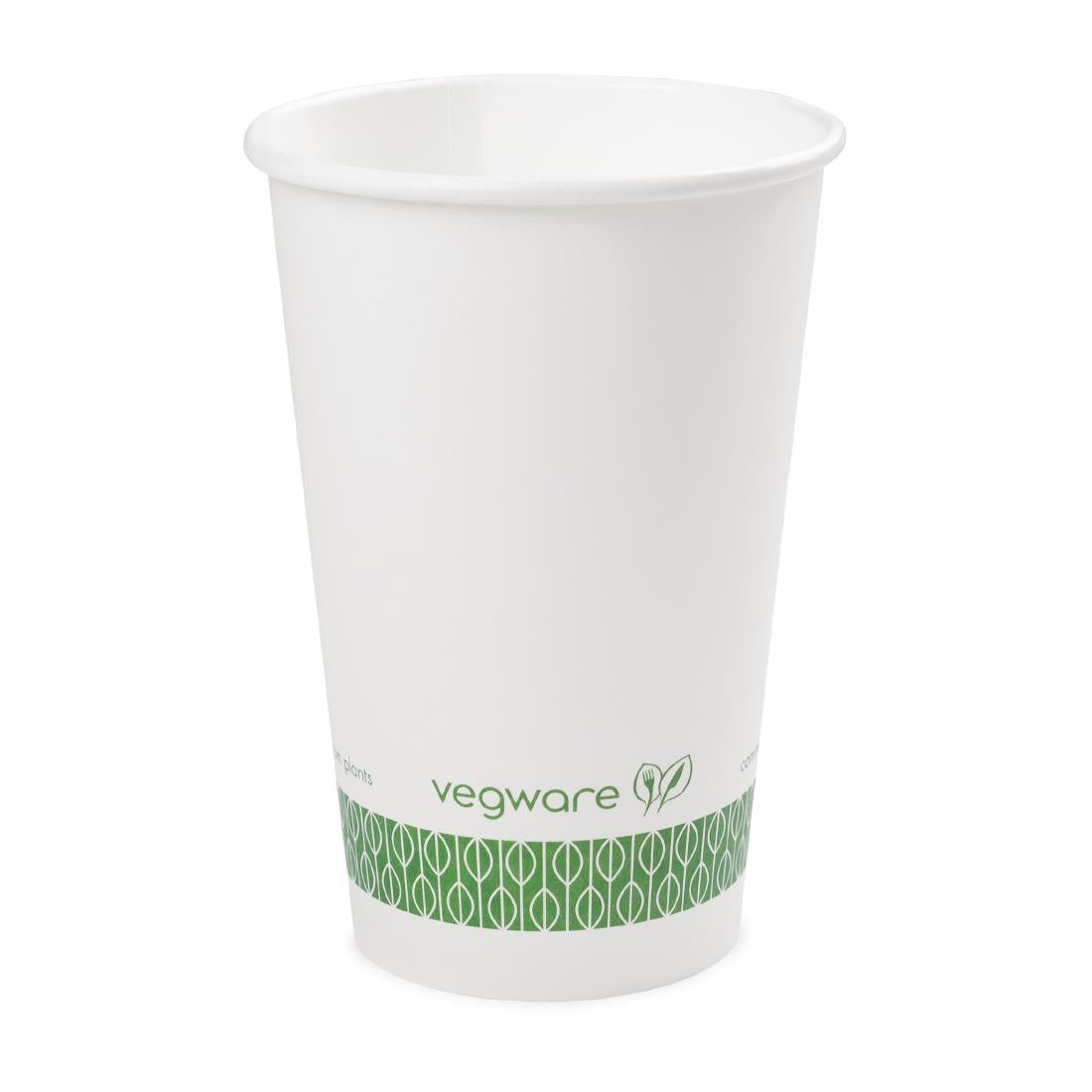 Vegware Compostable Hot Cups White 455ml / 16oz (Pack of 1000) - DW620 Vegware