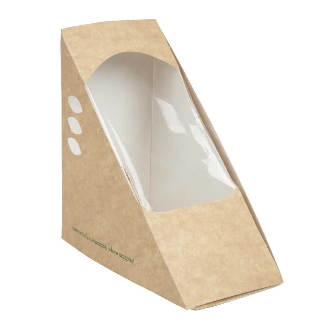 Vegware Compostable Kraft Sandwich Wedges 65mm (Pack of 500) - DW624 Vegware