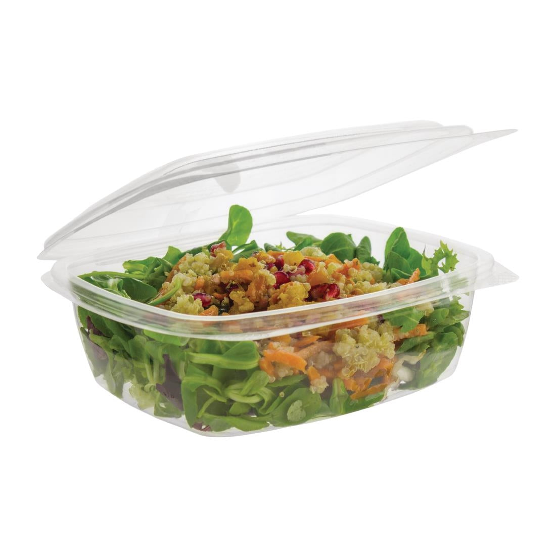 Vegware Compostable PLA Hinged-Lid Deli Containers 680ml / 24oz (Pack of 200) - DW627 Vegware