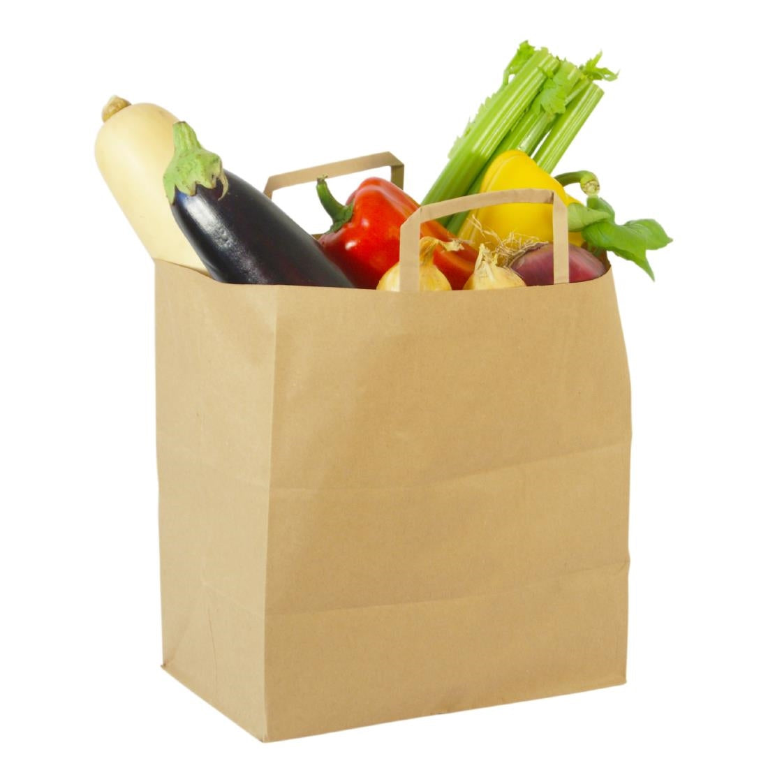Vegware Compostable Recycled Paper Carrier Bags Large (Pack of 250) - DW628 Paper Bags Vegware
