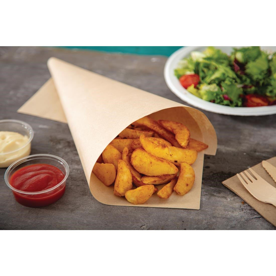 Vegware Compostable Unbleached Greaseproof Paper 380 x 275mm - DW631 Vegware