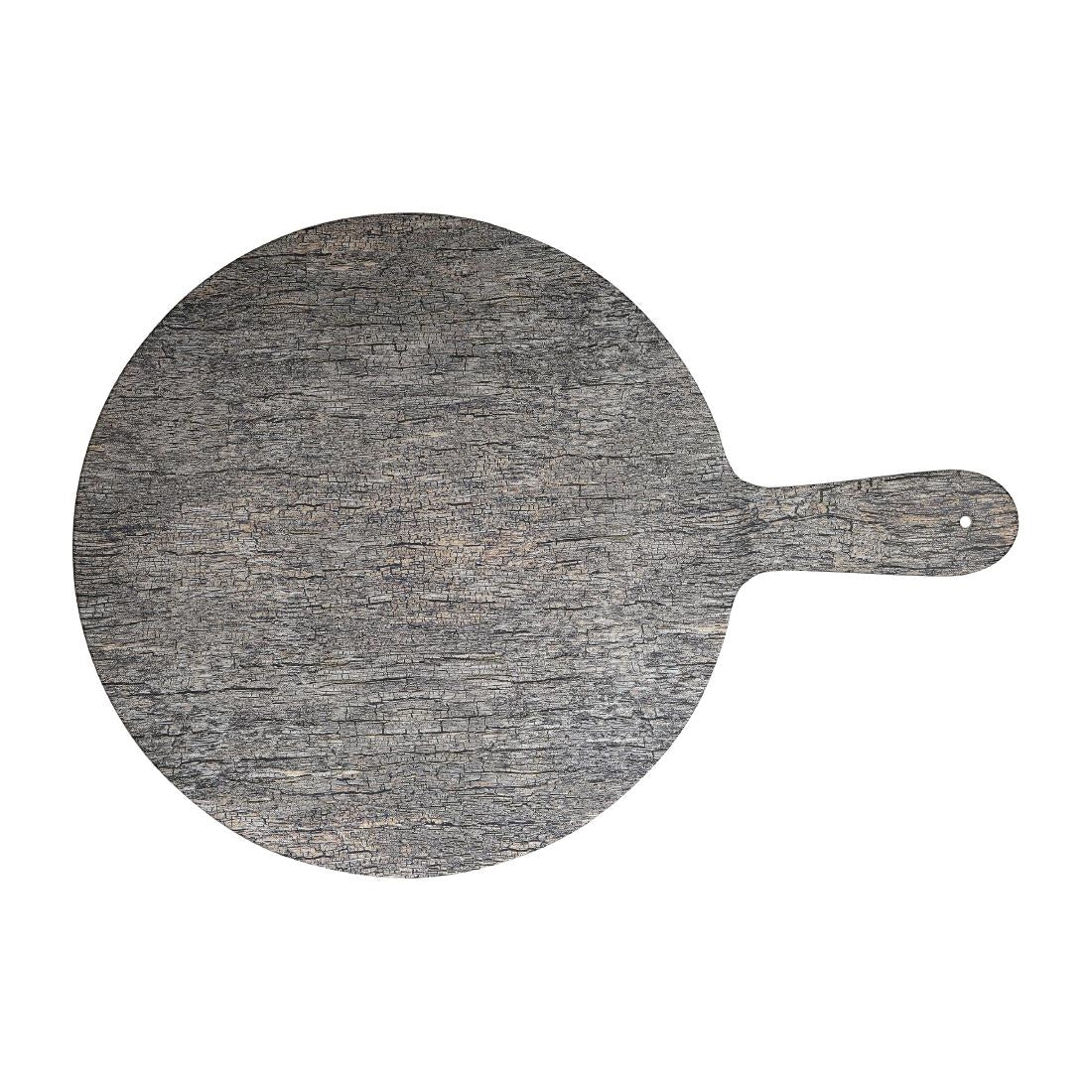 Churchill Alchemy Buffet Handled Melamine Round Paddle Boards Distressed Wood 450mm - DW762 Churchill Alchemy Fine China Churchill