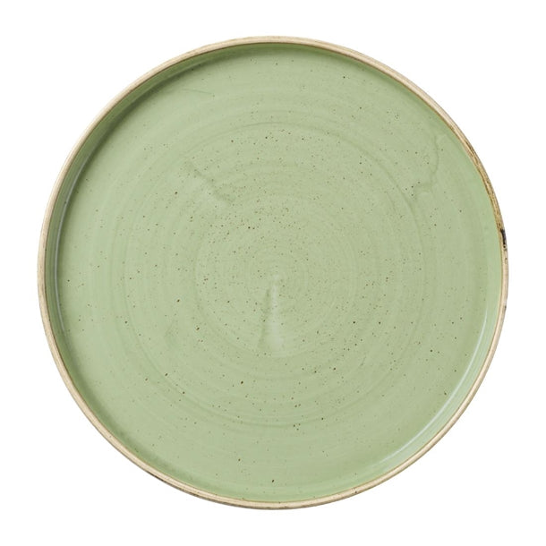 Churchill Stonecast Sage Green Walled Plate 260mm (Pack of 6) - DX016 Plates Churchill