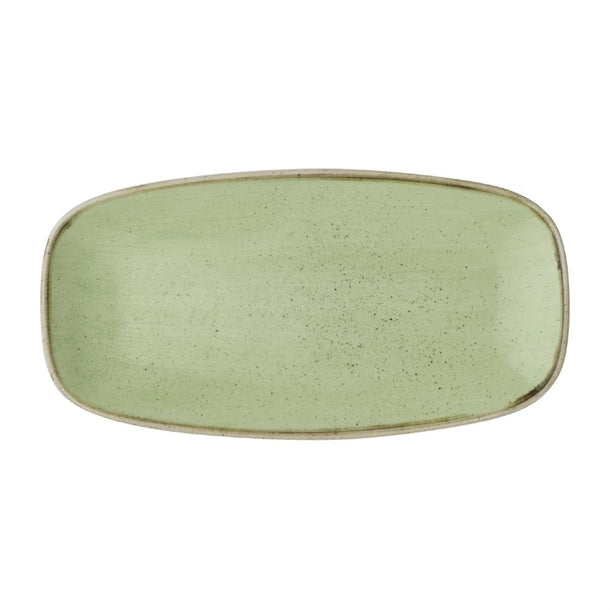 Churchill Stonecast Sage Green Chefs' Oblong Plate 298mm (Pack of 12) - DX018 Plates Churchill