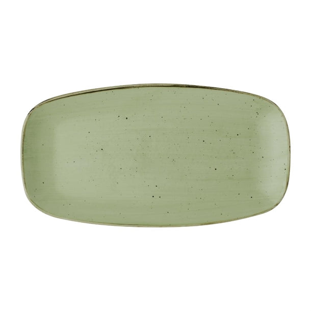 Churchill Stonecast Sage Green Chefs' Oblong Plate 355mm (Pack of 6) - DX019 Plates Churchill