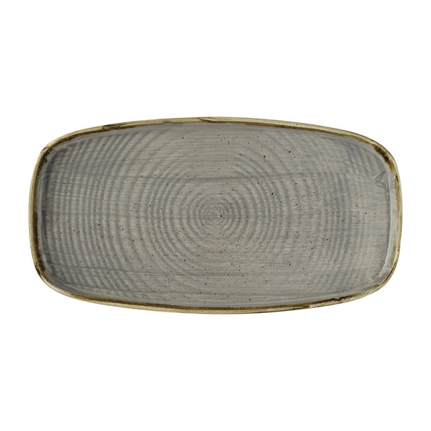 Churchill Stonecast Peppercorn Grey Chefs' Walled Oblong Plate 350mm (Pack of 6) - DX023 Plates Churchill