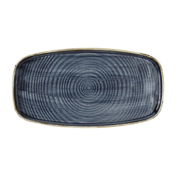 Churchill Stonecast Blueberry Chefs' Walled Oblong Plate 350mm (Pack of 6) - DX027 Plates Churchill