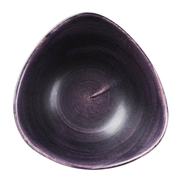 Churchill Stonecast Patina Deep Purple Triangle Bowl 235mm (Pack of 12) - DX066 Bowls Churchill