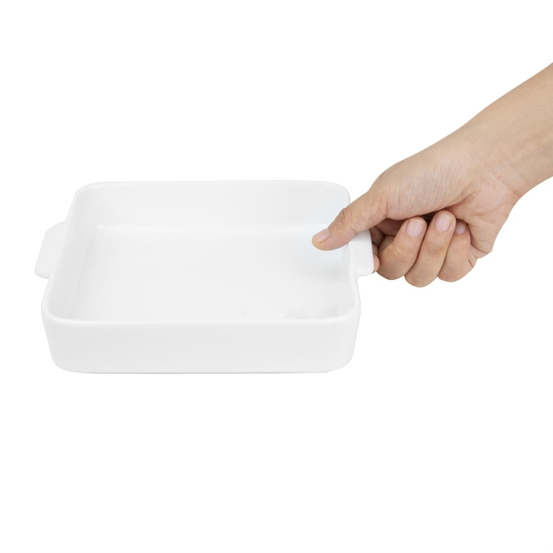 Olympia Whiteware Square Eared Roaster 200x180x40mm (Pack of 3) - DX387 Olympia