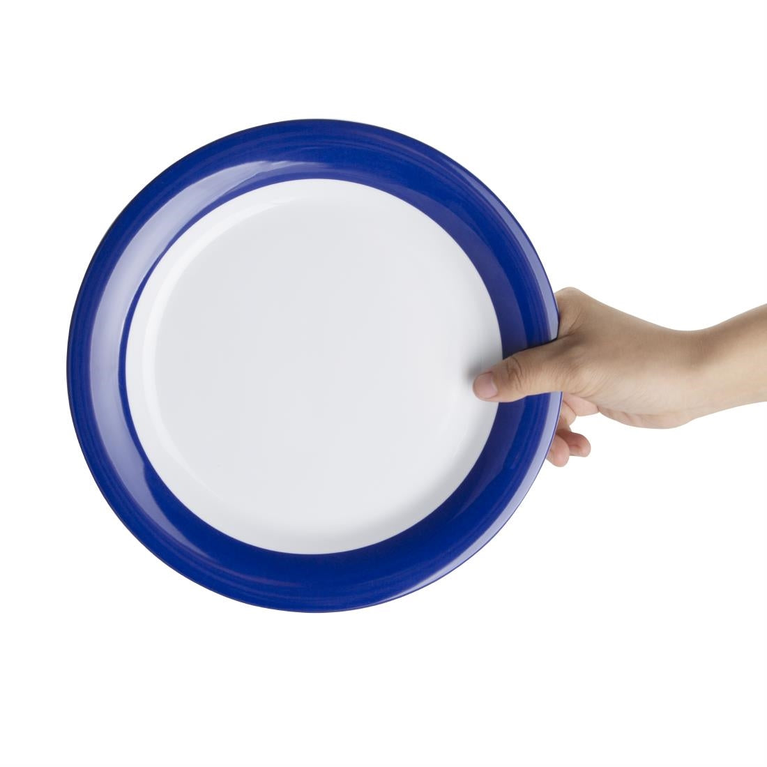 Olympia Kristallon Gala Melamine Plates Blue Rim 240mm (Pack of 6) - DX436 Plates Olympia