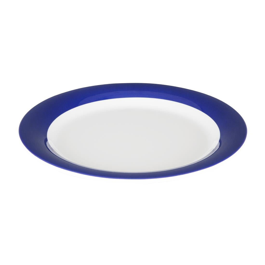 Olympia Kristallon Gala Melamine Blue Rim Plates 268mm (Pack of 6) - DX437 Plates Olympia