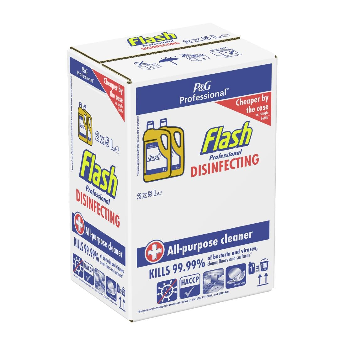 Flash Professional Disinfecting All-Purpose Cleaner Concentrate Lemon (Pack of 2 x 5Ltr) - DX547 P&G Professional